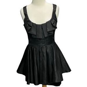 Anthropologie Hazel Peplum Dress Womens S Black Fit Flare Ruffle Whimsygoth‎